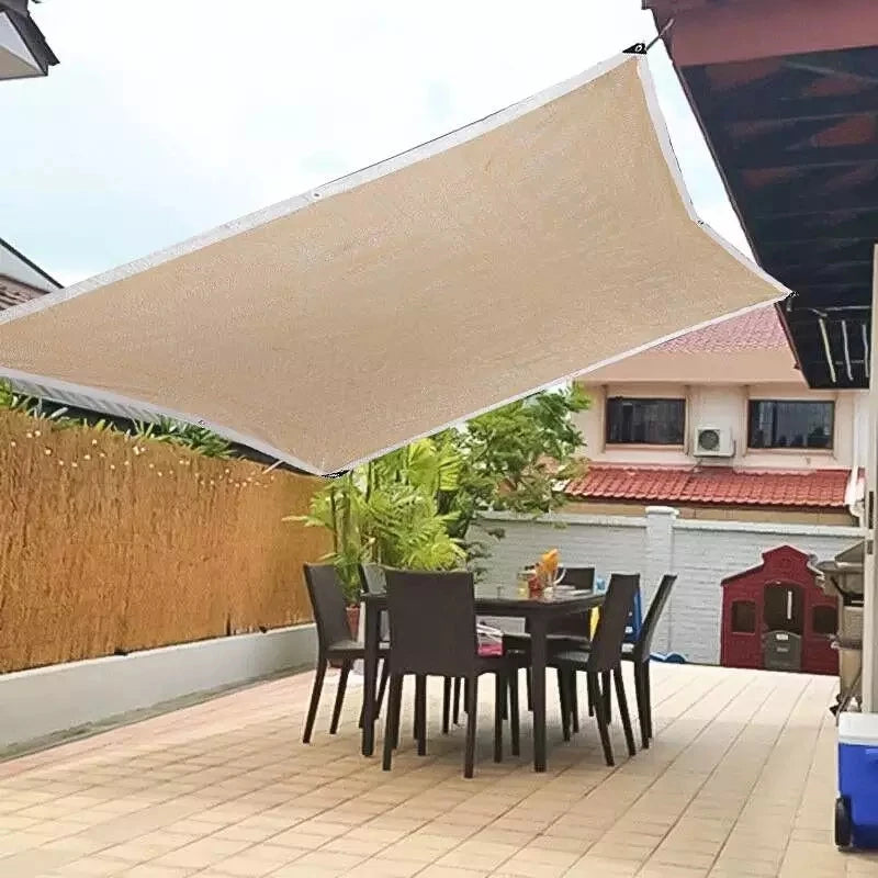 Factory Price 4x4m Car Patio Pool Sun Shade Polyester Square Shade Sail Garden Terrace Canopy Swimming Camping Yard Sail Awning