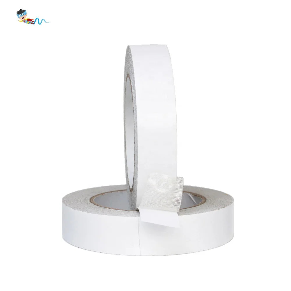 2- White Color Recyclable High Viscosity Mesh Cotton Fabric Cloth Double Sided Rug Carpet Self Adhesive Tape