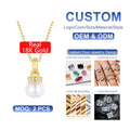 High Quality Yellow Gold Wholesale AU750 18K Gold 5D Woman Natural Pearl Pendant