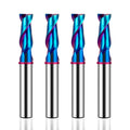 AZZKOR 2F Endmills Color-Ring Blue Nano Coating Tungsten Carbide Flat Bottom Milling Cutter for CNC
