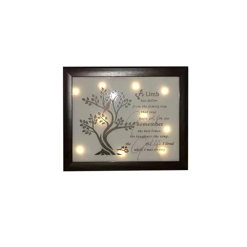 Wood Sympathy Gift Led Memorial Shadow Box 8x10 Memorial Gifts for Family & Friends Led Photo Frame for Christmas