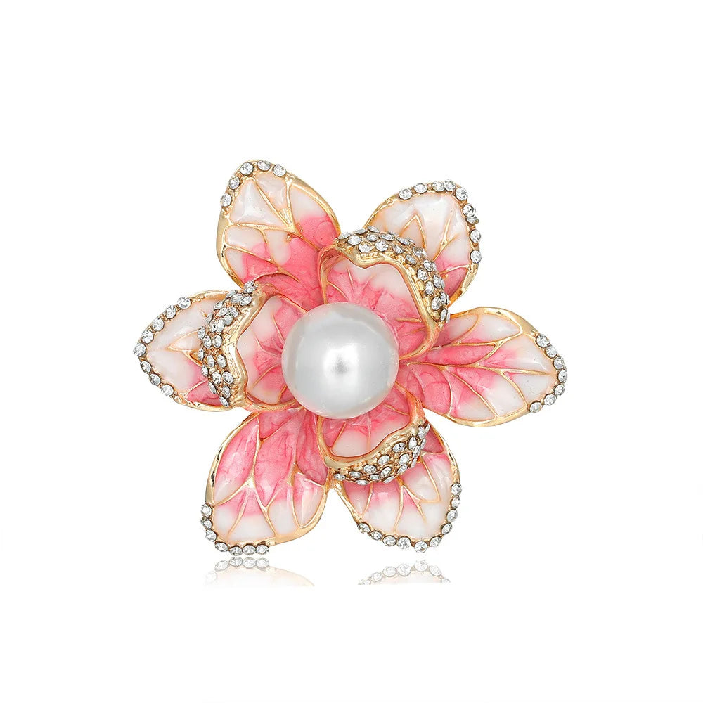 DR962 Fashion Enamel Flower Brooch Women Floral Brooch Jewelry Wholesale