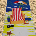 Recycled Polyester Eco-Friendly Oversized Quick-Dry Beach Towel with Sublimation Logo Round Shape 70x140cm for Beach & Swimming