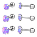 Real Opal 16g 316l Surgical Stainless Steel Cartilage Earrings Studs Set Forward Helix Piercing Jewellery Cartlidge Earrings