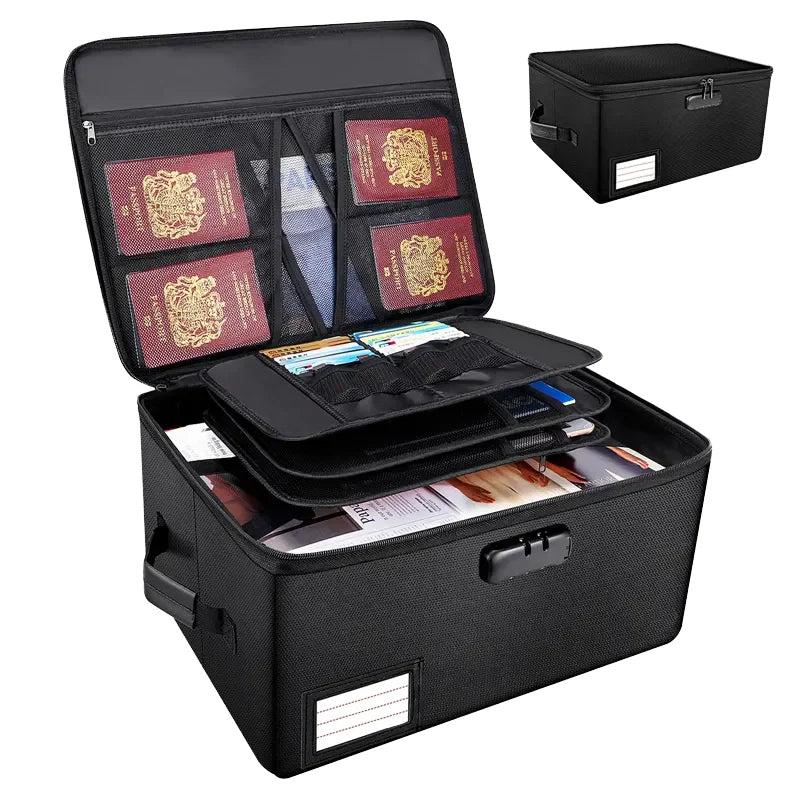 Custom Silicone-Coated Fireproof and Waterproof Document Bag Money Safe File Bag for Home Office Bank Use
