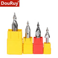 DouRuy High Precision Spiral Carbide Cutting Drill Bit Engraving Acrylic Resin Mini Word Milling Cutter