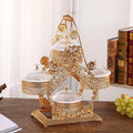 Luxury Gold Classic Design Round Iron & Plastic Serving Dishes with Eco-Friendly Lid Iron Grids for Party Snack Packaging Sets