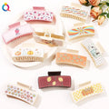 QIYUE PU Shark Clip Print Style Leather Hair Clips Oil-free PU10.5 square Hair Clips Women's Hair Accessories