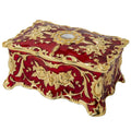 Vintage Rose Jewelry Packing Box New Zinc Alloy Household Desktop Storage Box Gold Blue Red Diamond Inlaid Metal Box