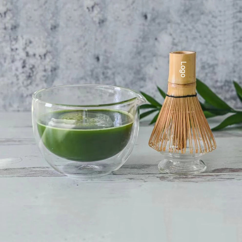 3PCS Matcha Tea Set Bamboo Traditional Tea Sets Tea-making Tools for Lovers Birthday Gift Japanese Matcha Whisk Glass Bowl