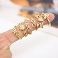 RM1490 Chic Delicate Minimalist Thin 18K Gold Petite Diamond CZ Heart Cross Star Infinity Stacking Rings Gift for Her
