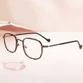 High Quality Retro Fashion Square Luxury Myopia Eyeglasses Frame Custom Logo Metal Glasses Frame Acetate Material Ready Stock