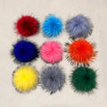 Wholesale Multicolor Furry Fluffy Puff Ball 13-15cm Real Raccoon Fur Ball Pompom for Keychain