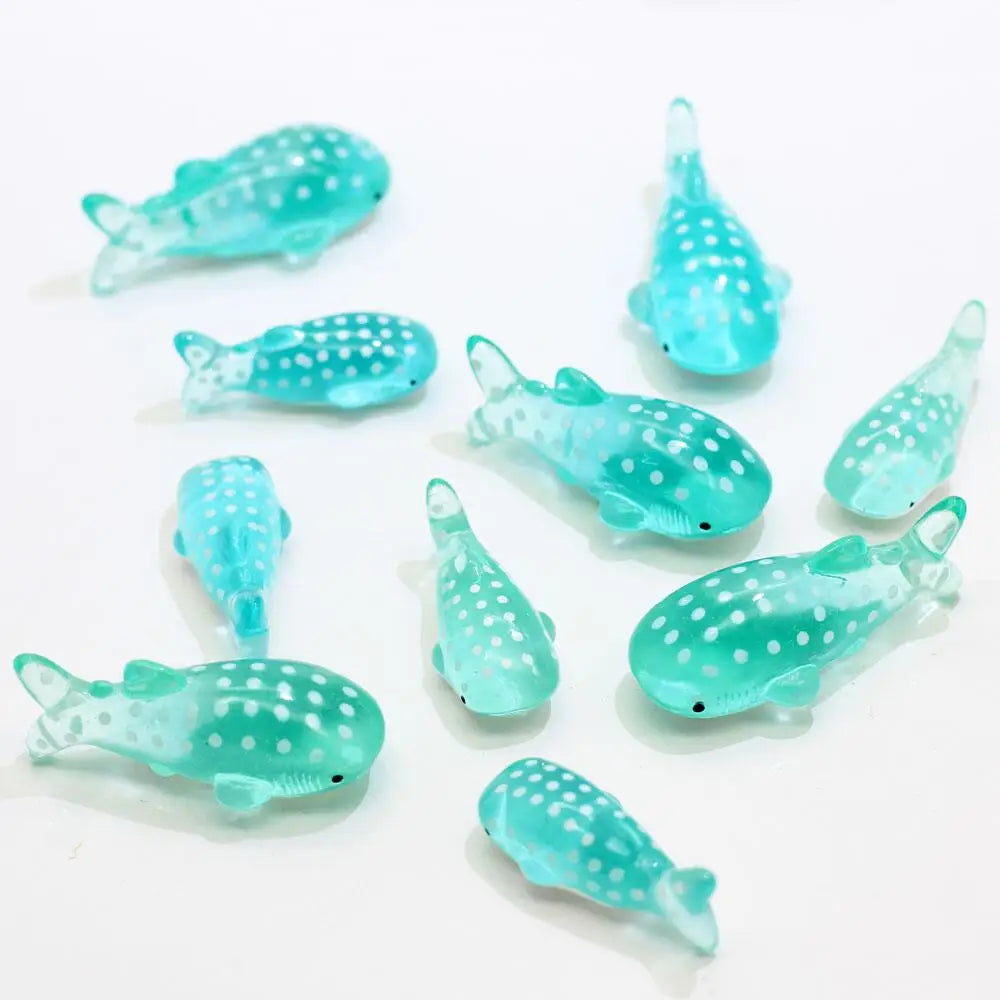 100pc Marine Animal Shark Whale Sea Fish Model Bonsai Figurine Miniature Fairy Garden Decoration DIY Accessories Home Decor Toy