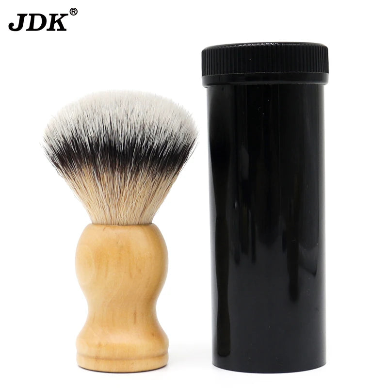 Private Label Wood Shaving Brush Nylon Vegan Shave Brush Box Eco Friendly Salon Bulk Shaving Brush Travel Containers Black