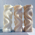 Swirl Candle Silicone Molds Irregular Geometric Sculptured Mould Twirl Pillar Wax Candles Mold for Art Deco