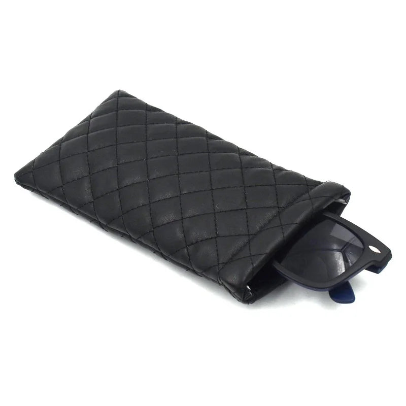 Squeeze Top Sunglass Pouch Leather Glasses case Sunglasses case Leather Bag for Glasses