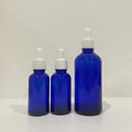 Ready Stock Clear Blue Essential Oil Glass Bottle Custom Essential Oil Bottle 10ml 15ml 30ml Round Portable Perfume Oil Bottle