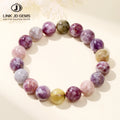 JD GEMS Wholesale Healing Single Circle Bead  Gemstone Jewelry Bangle Natural Multicolor Chlorite Bracelet