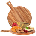 Modern Styles Custom Personal Round Acacia Wood Cutting Board with Handle for Chopping Blocks