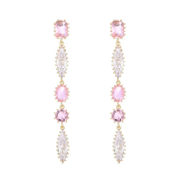 S925 Silver Super fairy Temperament Light Luxury High-end Earrings Trendy Long Style Super Sparkling Zircon Tassel Earrings