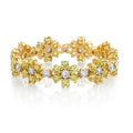 LOZRUNVE 925 Sterling Silver Fine Jewelry Sweet Elegant Colored Flower Eternity Ring Gold Plated