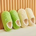 Men's and Women's New Style Warm Cotton Slippers Winter Anti-Slip and Waterproof Plush Cotton PU Shoes
