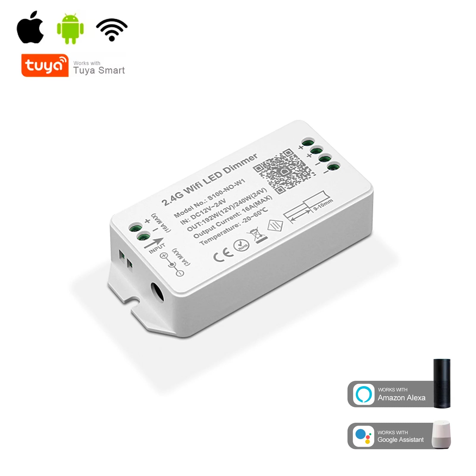 Professional Plastic Tuya Wifi 10A Dim CCT RGB RGBW RGBWC Led Controller Smart Home Controller for Leds