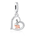 Fit Original Pan Charms Bracelet 925 Sterling Silver Dog and Girl Walk Together Bead for Women Jewelry Making