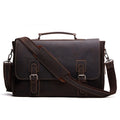 6301 Luxury Vintage Business Briefcase for Men Genuine Leather Laptop Bag Crossbody Messenger Style Retro Classic Design