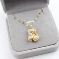 Trendy Pearl Peanut Pendant Necklace Simple Stainless Steel Water Wave Chain Necklace Accessories for Women Girls
