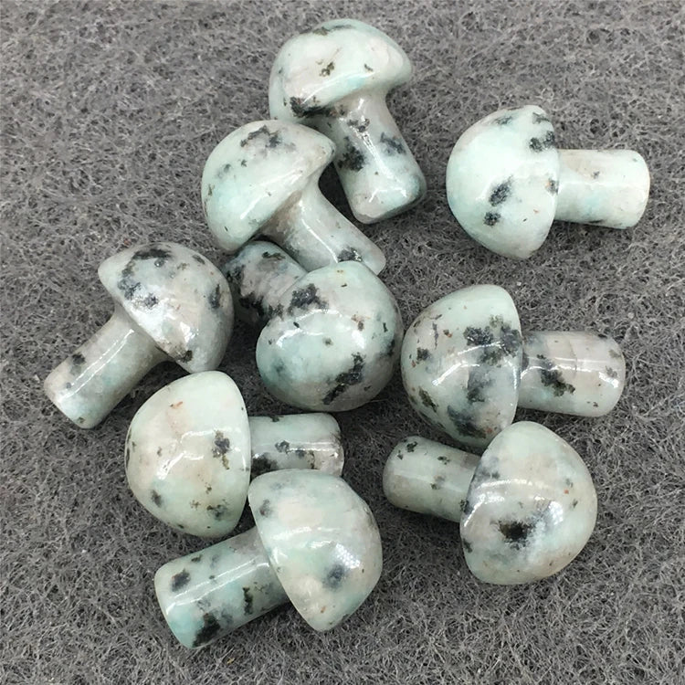 DIY Hot Sale Natural Hand Made Obsidian Mushroom Goddess Carving Hand Polished Black Obsidian Mushroom Model for Decoration