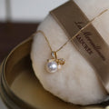 Luxury Europe Cute 925 Sterling Silver Bow Tie Knot Freshwater Pearl Pendant Necklace for Women Girls