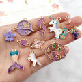31Pcs Summer Fashion Purple Cute Women DIY Charm Pendant Bracelet Necklace Charms for Jewelry Making