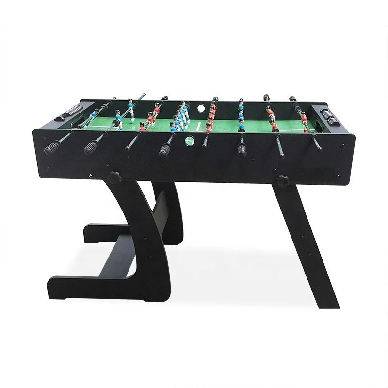 Foldable Leg 48 Inch Small-sized Foosball Table with 8 Rods 2 Soccer Balls Manual Scoring Customizable Brand-Indoor Use