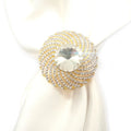 Round Swirl Shape Diamante Rhinestone Metal Napkin Ring for Parties and Weddings Table Decoration