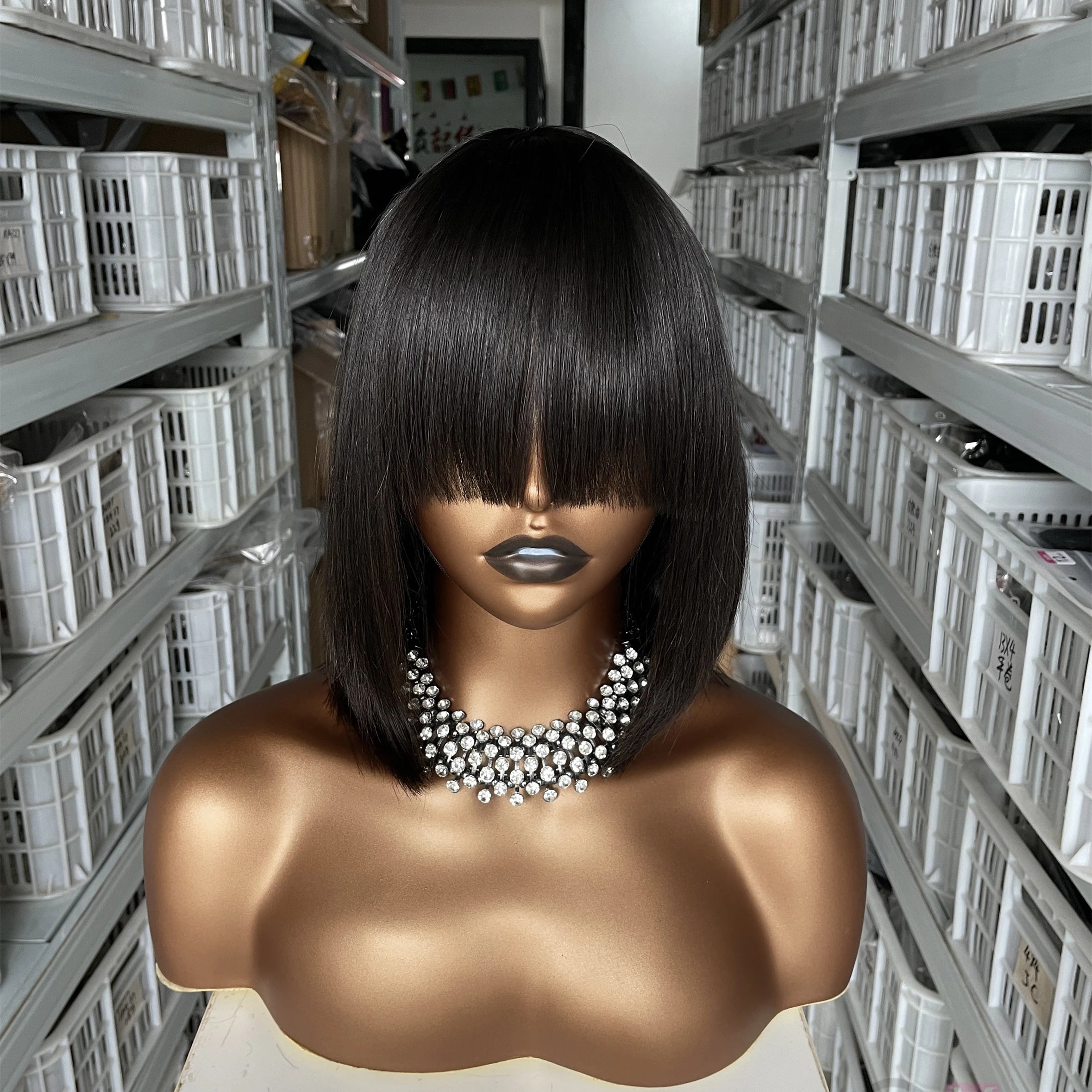 Mayqueen Wholesale Indian Virgin Natural Person Hair Human Wig 10A Suitable for Black Women 10 Inches