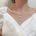 Fashion Jewelry Baroque Charm Gold Plated Chunky Link Beaded Freshwater Pearl Necklace