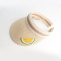Custom Made Outdoor Sports Summer Beach Straw Flower Visor Hat With Lemon Decoration
