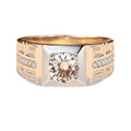 Wish Jewelry S925 Sterling Silver Engagement Wedding Ring 4 Claws Inlaid With the Great Wall Pattern Men'S Moissanite Rings
