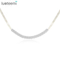 LUOTEEMI 2026 New Fashion Luxury Ladies Cubic Zircon Jewelry Women Adjustable White Gold Necklace Choker