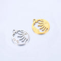 Round Hollow Sun Full Polished Small Charms Making Jewelry 316 Stainless Steel No Fade Color Accessories