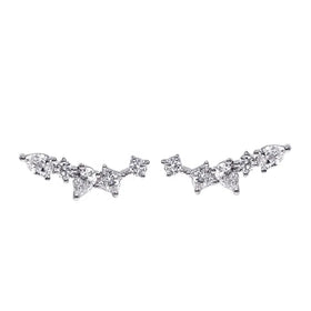 Tianyu S925 9K 10K 14K 18K Gold Luxury Jewelry DEF VVS Round Princess Cut Lab Grow Diamond HPHT Stud Earrings
