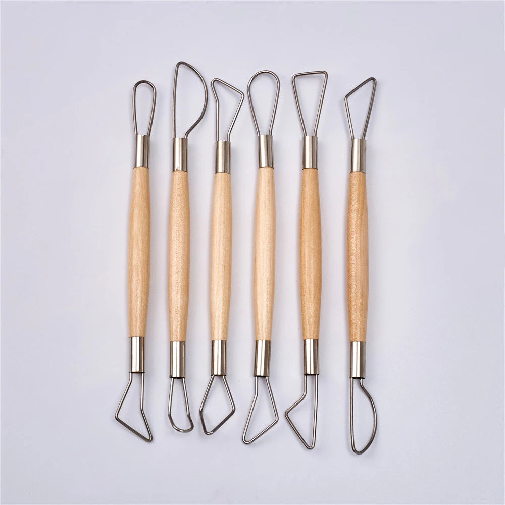CPATRICK  6pcs/set Round Wire 8" Wax Clay Soap Carvers Modelling Carving Sculpting Pottery Craft Tools with Any Pottery Project