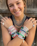 Free Shipping Customization Name Beads Stretch Design Colorful Heishi Bracelets for Girl
