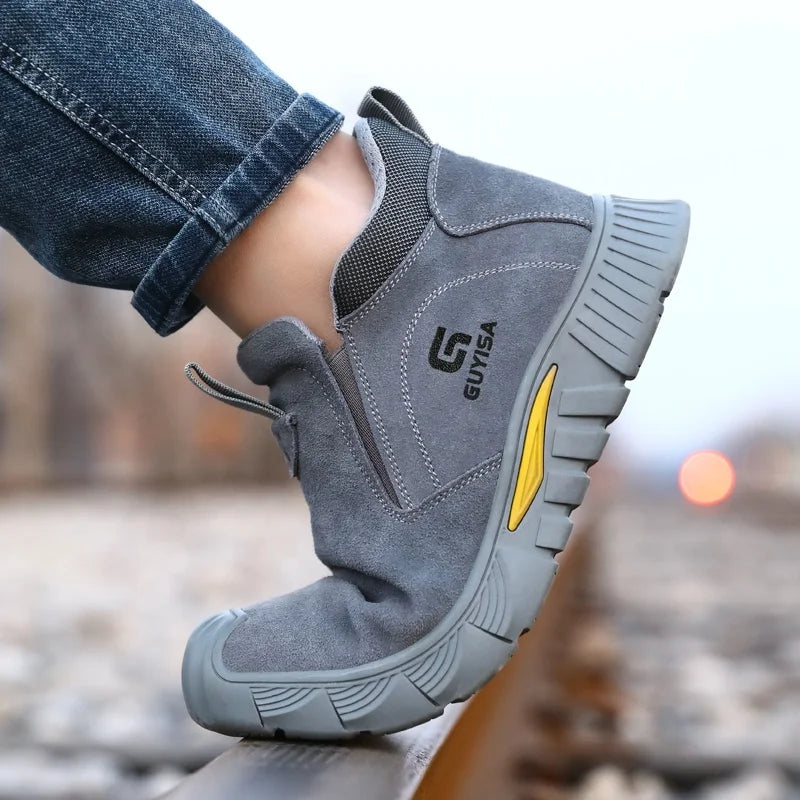 GUYISA Fashion Steel Toe Anti-Scalding Safety Boots Welders Work Winter & Autumn Protective Shoes