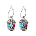 JH Wholesale Fashion Jewellery Women Alloy Crystal Earrings Metal Rhinestone Flower Cross Button  Earring