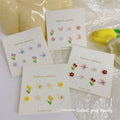 4 Pairs Resin Tulip Flower Butterfly 925 Silver Needle Post Earrings Set Fashion Summer Trendy Insect Candy Color Earings 2021