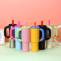 New Arrival 1050ml Large Capacity Portable Handle Tumbler Car Ice Cream Cup Straw Insulated Tumbler