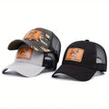 Wholesale Custom High Profile Mesh 6-Panel Snap Back Cap Truck Driver Hip Hop Fashion Leather Patch Logo Beach/Casual Travel